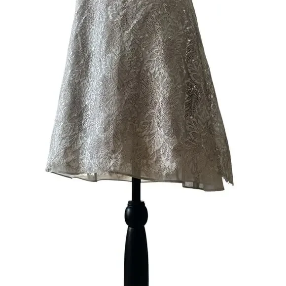 Ralph Lauren Dress Fully Lined Lace Sheath Sleeveless Women's 6 Gold Metallic - Picture 7 of 10